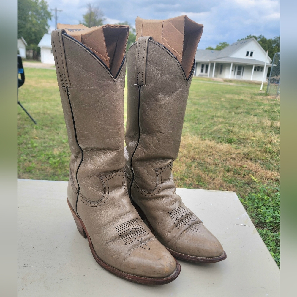 Frye Western Leather Boots HOST PICK Stacked Heel Men's Size 10 1/2 D USA